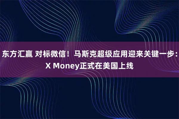 东方汇赢 对标微信！马斯克超级应用迎来关键一步：X Money正式在美国上线